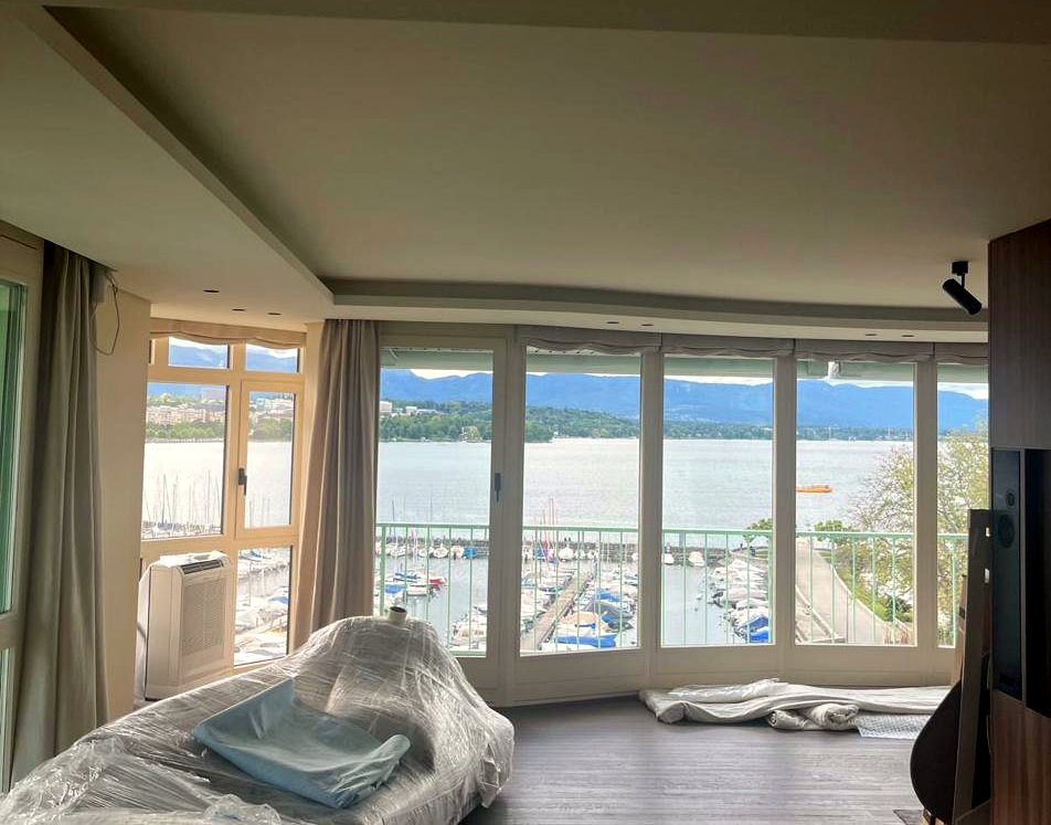 Appartement avec vue sur le lac Léman en cours de rénovation, Genève